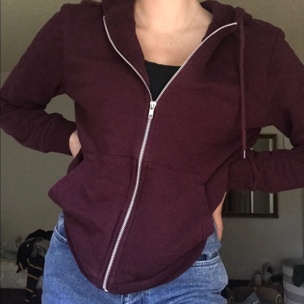 maroon zip up hoodie from H&M